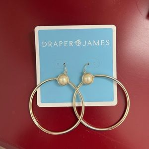 Draper James Gold Hoops with Pearls